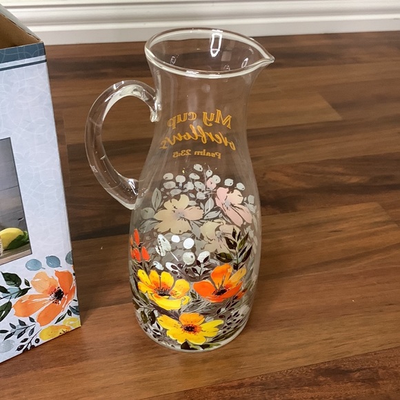 Christian Art Gifts Glass Serving Pitcher with Handle -58 fl. oz. - Picture 7 of 9